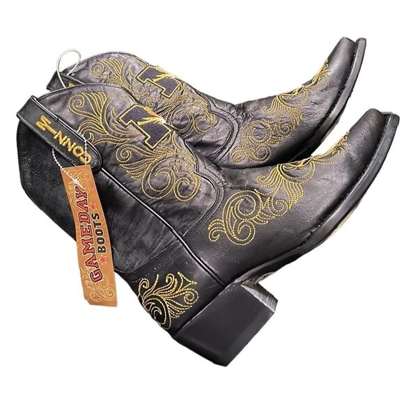 Women’s Mizzou Tiger Embroidered Distressed Gameday Cowgirl Boots, NWT Size 6.5